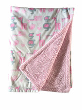Luvable Friends Elephant Giraffe Bird Heart Sherpa Security Blanket 30" X 39"