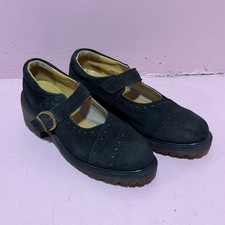 Dr Martens Made in England Brogue VTG 90s Mary Jane Shoe Suede Leather UK 6