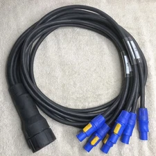 LEX SOCAPEX SOCO 19 PIN to 11ft 6 Channel PowerCon Blue Female Breakout Cable