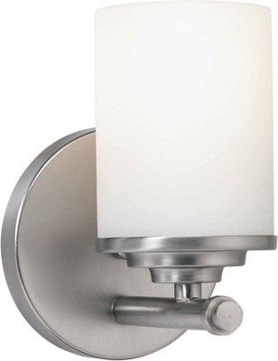 Forte Lighting 5105-01 Ames 5''W Bathroom Sconce - Nickel