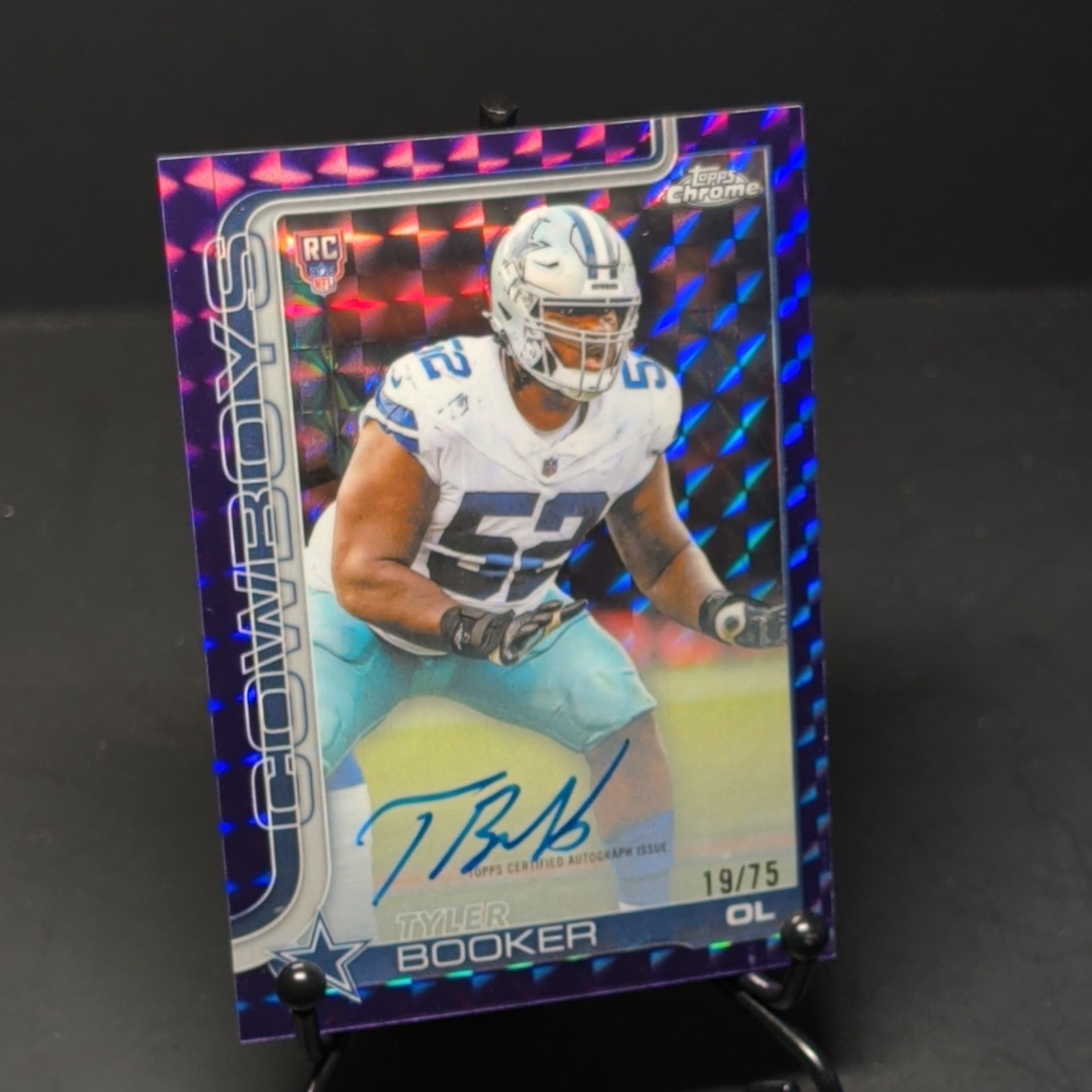 Tyler Booker 2025 Topps Chrome Purple Geometric Refractor Rookie RC Auto /75