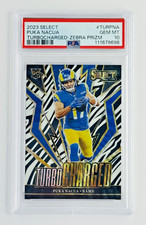 2023 Select Puka Nacua Turbocharged Zebra Prizm RC PSA 10 POP 5 Rookie Rams