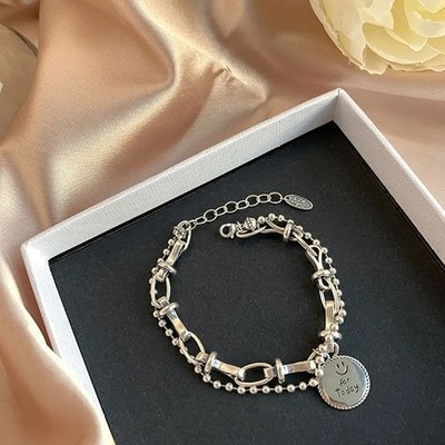 Solid 925 Sterling Silver Bracelet for Women | Vintage Handmade Simple Bangle