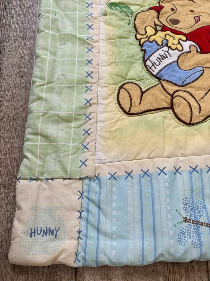 Edredón de cuna vintage Winnie the Pooh manta bebé lechón tigre gamuza Foto 3 de 4
