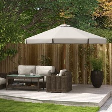 3.3(m) Garden Parasol Umbrella Outdoor Sun Shade Canopy with 8 Ribs Grey