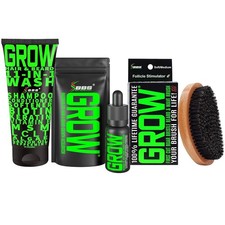 Beard Growth Kit w/ 100 Lifetime Replacement Boar Bristle Brush  GROW...