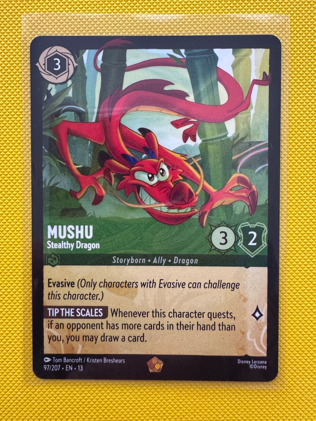 Mushu Stealthy Dragon 97/207 Legendary Lorcana Attack of the Vine NM!