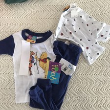 NWT VTG Y2K Disney Winnie The Pooh 3 Pc Pajama Shirt Pant Shorts Set 12 MO