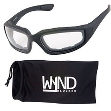 Motorcycle Biking Wind Resistant Sports Wrap Sunglasses Black Clear
