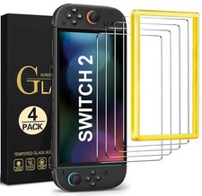 4-pack Tempered Glass Screen Protector for Nintendo Switch 2 w Alignment Frame