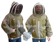 Bee Jacket 3 Layer Ultra Ventilated Green Beekeeping Jacket with gloves