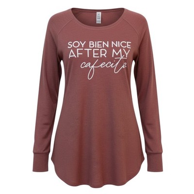 Soy Bien Nice After My Cafecito Women s Long Sleeve Graphic Top Size M Pre-Owned