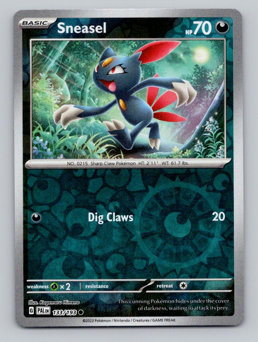 Sneasel 133/193 Common Paldea Evolved Pokemon Reverse Holo Near Mint