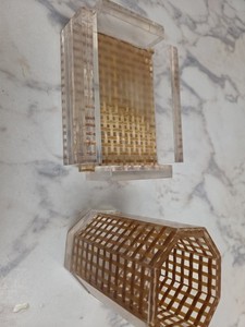 VTG MCM Starburst Lucite Cup Holder & Soap Dish?  Fair, See Pics