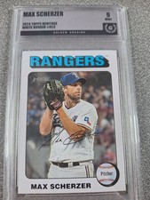 Max Scherzer 2024 Topps Heritage White #453 Golden Grading 9 Graded