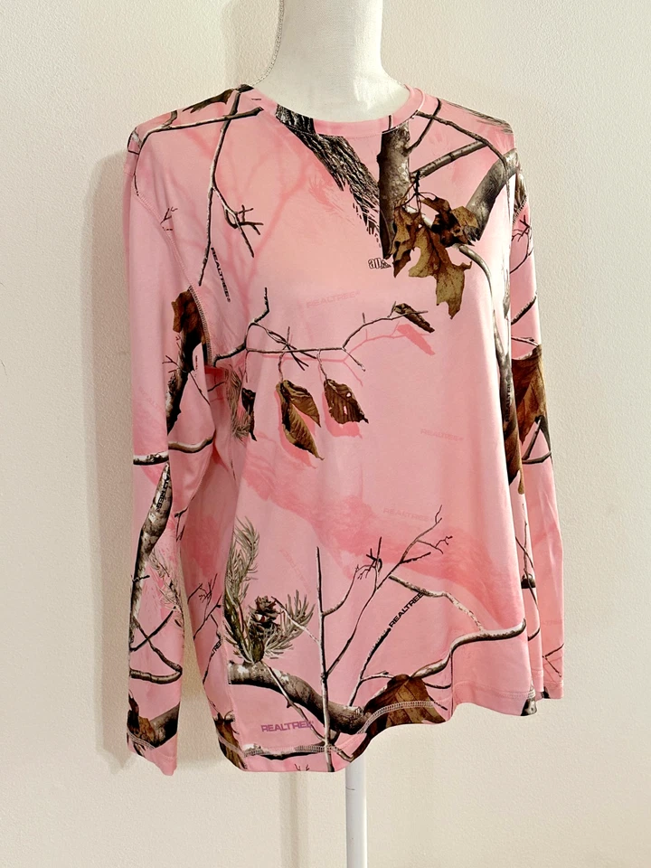 Blusa rosa inspirada en la naturaleza para mujer ~ talla XL ~ Realtree ~ 44" pecho ~ ¡USADA EN EXCELENTE ESTADO! Foto 2 de 4