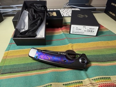 Kizer Ara:  Folding Knife 3'' CPM Cru-Wear Steel Blade Titanium/Timascus Handle