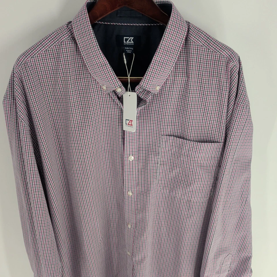 NWT Cutter & Buck Gingham Check Classic Button-Down Shirt Multicolor Size 3XB - Image 2 of 4