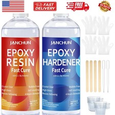 Crystal Clear Epoxy Resin Kit 16oz, Bubble-Free, Anti-Yellowing, Self Levelin...