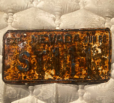 ST 111 1960 Vintage Nevada Auto License Plate "NEVADA" Rusted Metal Tag Plate