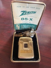 Vintage Zenith 85X Gold Phone Magnet Hearing Aid Case Battery Instruction Manual