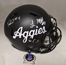 Rueben Owens Le'Veon Moss Signed Texas A&M Aggies F/S Football Helmet Beckett