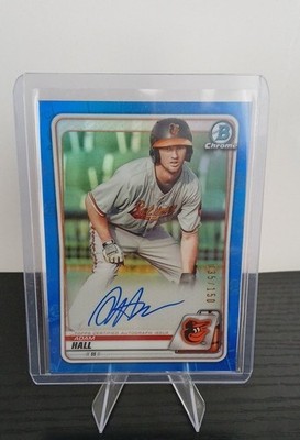 2020 Bowman - Chrome Prospects Autographs Adam Hall #CPA-AH Blue Refractor /150