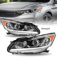 For 2016-2017 Honda Accord Sedan Halogen W Led Drl 2pcs Headlights Assembly Lr For 2016-2017 Honda Accord Sedan Halogen W Led Drl 2pcs Headlights Assembly Lr