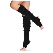 Long Leg Warmers for Women 24 Inch over The Knee Knit Ribbed One Size 1 Black