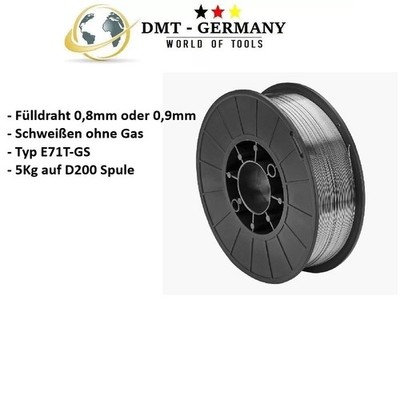 5KG Fülldraht 0,8mm SCHWEIßDRAHT MIG MAG 1 Rolle - ohne Gas - E71T-GS FLUX CORE