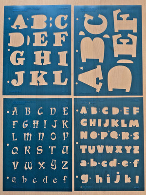 Deja Views Lettering Templates - Four (4) Sets are Included ( 19 sheets, total )