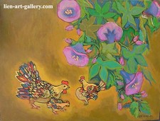 Ta Phuong Thao Los Pollos Original Laca Pintura Original 12x16"