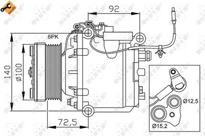 NRF 32165 Compressor, air conditioning for SAAB