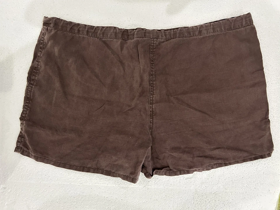 VTG London Jean-Victoria’s Secret 90s/Y2K Brown  Drawstring Linen Shorts Size M - Image 2 of 4
