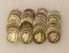 (50) MIXED DATES 10C BARBER 90% SILVER DIME ROLL