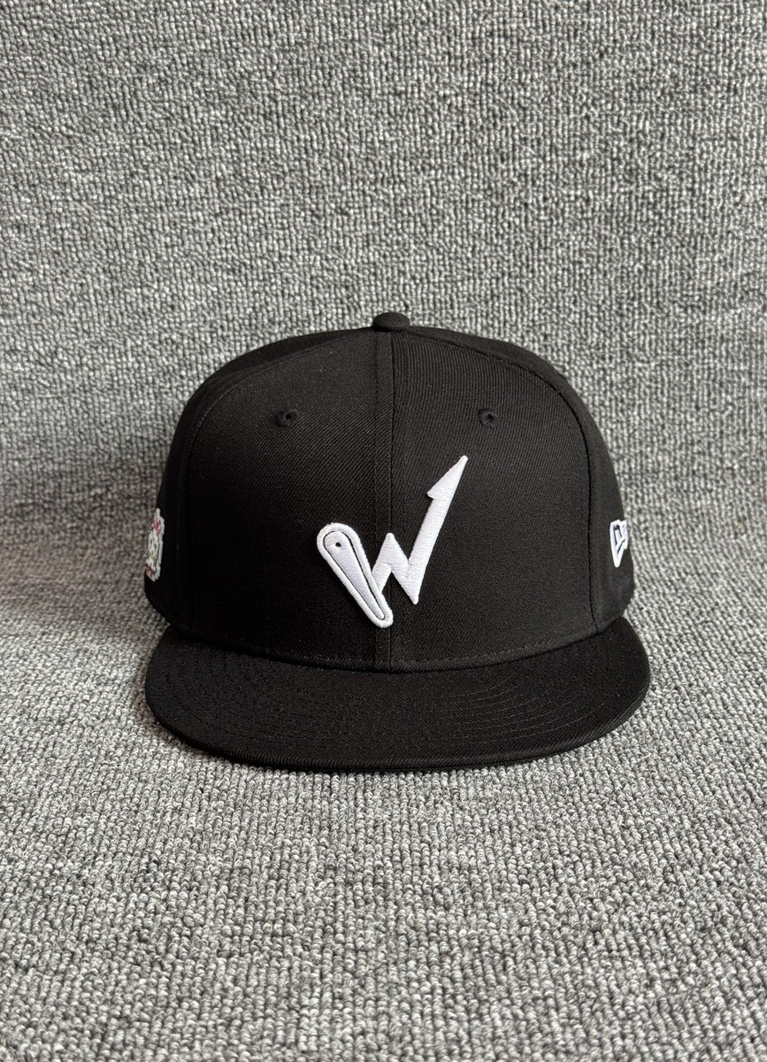 New Era World Flipper Snapback Hat Black Flat Brim W Logo Cap