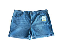Womens Levi Strauss Signature Gold Light Blue Denim Shorts Mid-Rise Sz 22 New