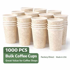 SOPARO Paper Coffee Cups, 12oz Disposable Hot & Cold Cups, Leak-Resistant