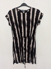 Lovely ladies' black stripe cap sleeve tunic dress, by principles uk 14