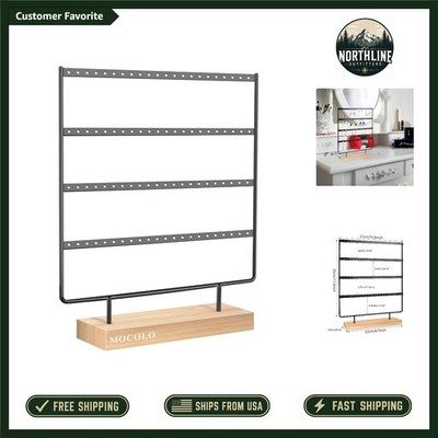 Elegant 4-Layer Earring Holder Stand with 88 Holes - Stylish Jewelry Organizer