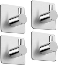 Image of 4 Pack of Self Adhesive Hooks, Max 8Kg Load Sticky Hooks, Tea Towel Hooks, Versa