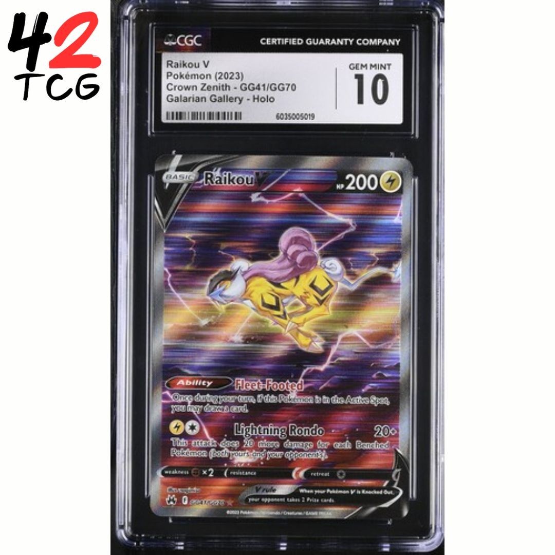 CGC Gem Mint 10 Raikou V GG47/GG70 Pokémon Crown Zenith Galarian CGC Gem Mint 10 Raikou V GG47/GG70 Pokémon Crown Zenith Galarian