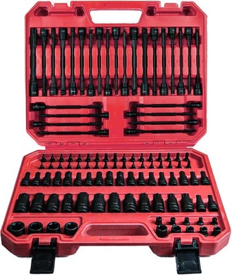 AMM 107PCS Allen and Torx bit socket set, 1/4'', 107PC Bit Socket Set, Black 