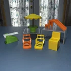 Vintage 1980's ~ Fisher Price Little People ~ Swimming Pool Furniture ~ Lot of 6