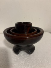 Vintage Brown Power Line Ceramic Iron Industrial Electrical Insulator Decor