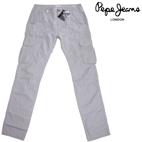 Pepe jeans cargo pants fatigues mens grey check | eBay
