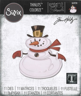 Sizzix Thinlits Die Set 11PK - 664230 Mr. Snowman, Colorize 