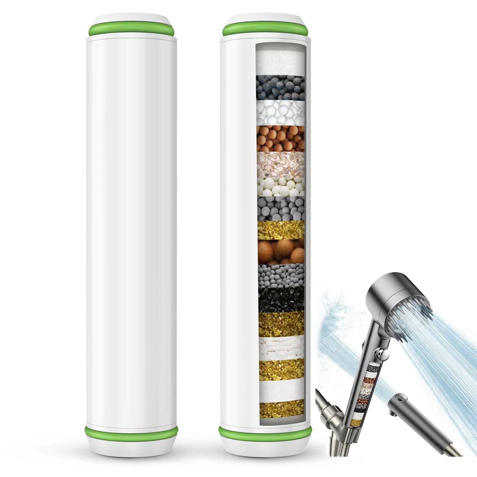 FEELSO Handheld Shower Head with Filtered,High Pressure Shower ON/OFF ...