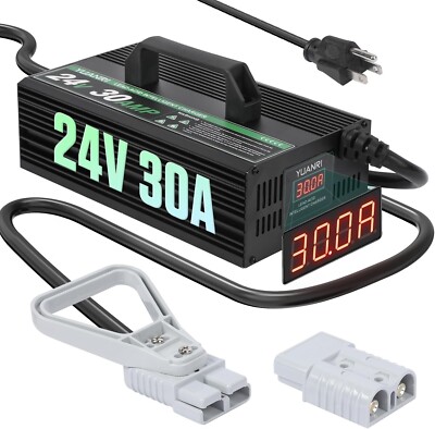 24V 30A Forklift Battery Charger Smart Forklift Charger with LCD Display, 1627