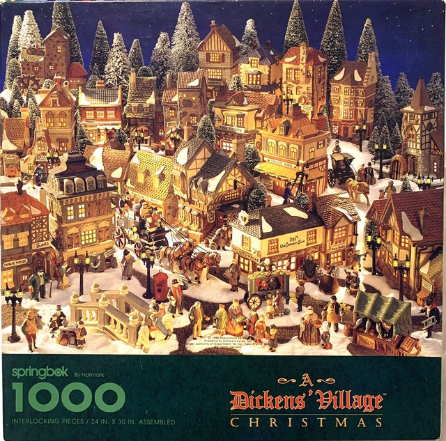 Springbok Jigsaw Puzzle A Dickens Village Christmas 1000 pcs Complete